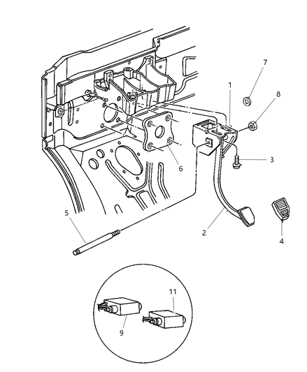 1997 Dodge Grand Caravan Pedal, Brake Diagram