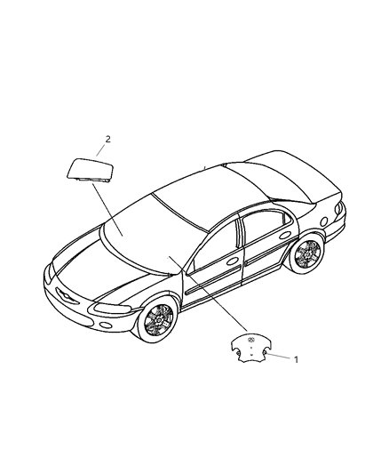 2011 Dodge Avenger Driver Air Bag Diagram for 1TV57DX9AB