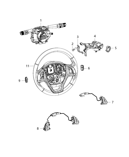 2020 Ram ProMaster City Switches - Steering Column & Wheel Diagram