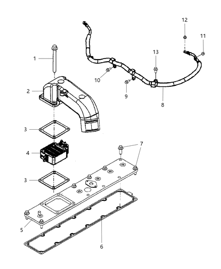 2008 Dodge Ram 3500 Intake Manifold And Air Intake Heater Diagram 2