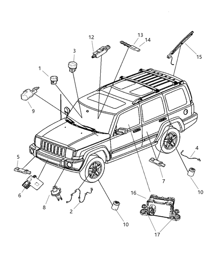 2007 Jeep Commander Sensor-Pinch Diagram for 55396910AB