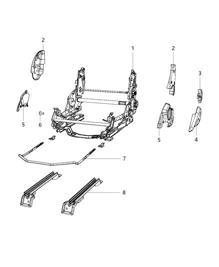 2014 Dodge Viper Adjusters, Recliners & Shields - Manual Diagram