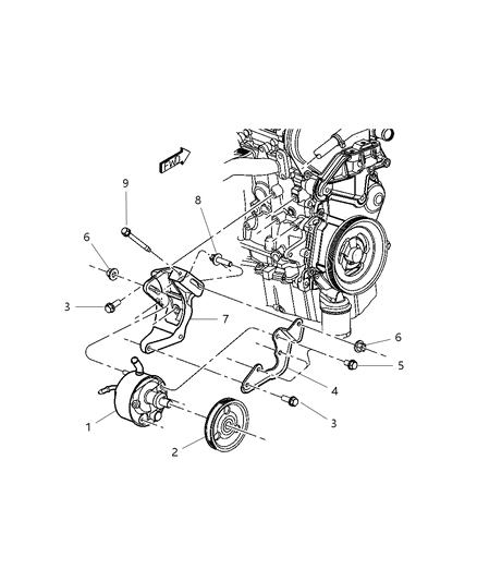 2005 Dodge Caravan Power Steering Pump Diagram for 4743969AB