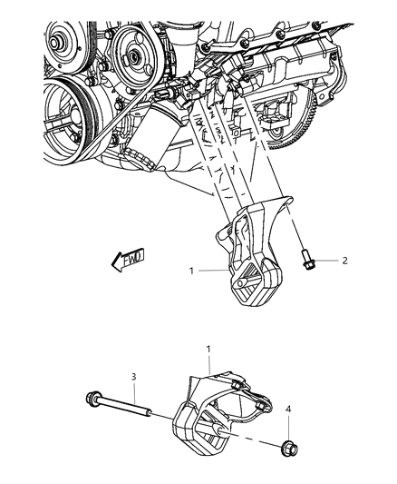 2010 Dodge Dakota Engine Mounting Left Side Diagram 2