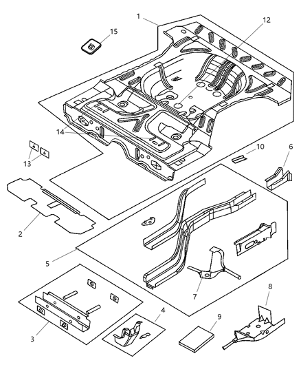 2003 Dodge Neon Floor Pan, Rear Diagram