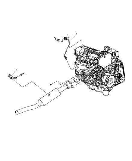 2005 Chrysler Sebring Sedan & Convertible Oxygen Sensors Diagram 1