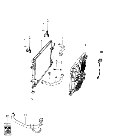 2017 Dodge Charger Radiator & Related Parts Diagram 3