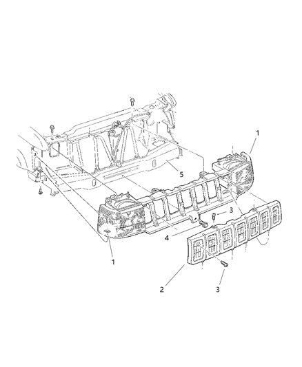 1998 Jeep Grand Cherokee Grille Diagram for 5FJ12VAW