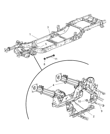 2009 Dodge Dakota Frame, Complete Diagram