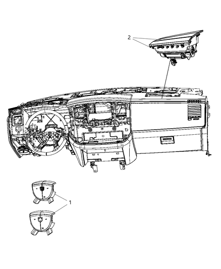 2014 Ram 1500 Air Bags Front Diagram