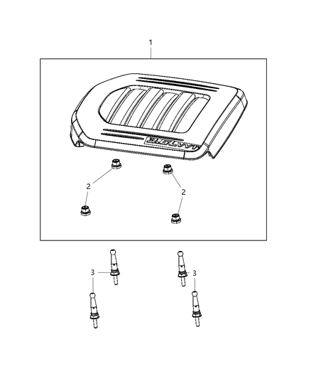 2012 Chrysler Town & Country Engine Cover & Related Parts Diagram 2