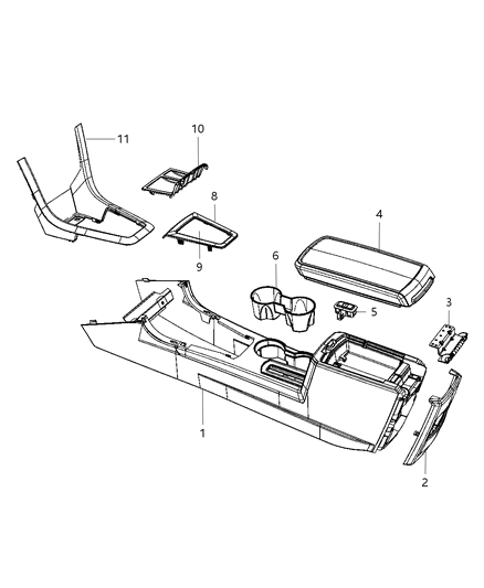 2009 Dodge Avenger Trim Ring-SHIFTER Diagram for 1BU40SZ0AA