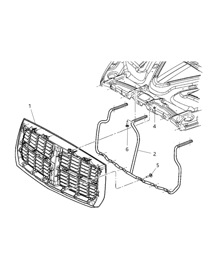 2006 Dodge Dakota Grille-Radiator Diagram for 5JK361X8AA