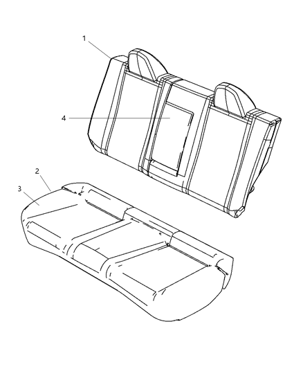 2011 Dodge Avenger Rear Seat - Split Seat Diagram 1