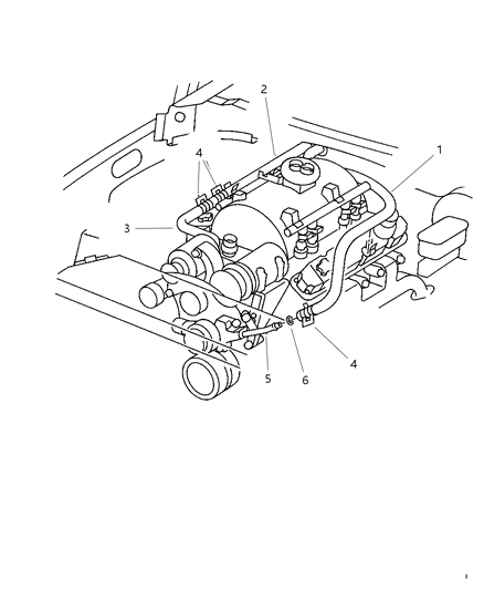 2002 Dodge Ram 3500 Plumbing - Heater Diagram 1