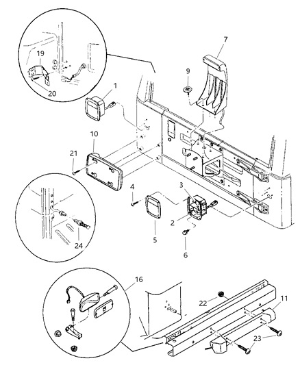 2004 Jeep Wrangler Lamps - Rear Diagram