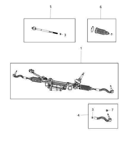 2017 Jeep Grand Cherokee Gear-Rack And Pinion Diagram for 68321641AB