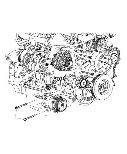 2009 Dodge Ram 2500 A/C Compressor Mounting Diagram 2