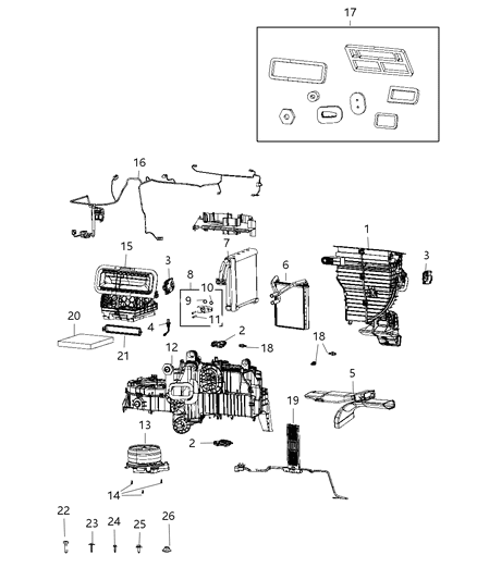 2021 Ram 1500 Motor-Blower With Wheel Diagram for 68396057AC