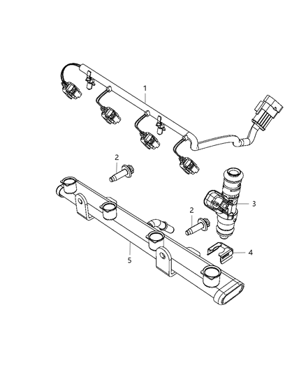 2015 Dodge Dart Fuel Rail & Injectors Diagram 1