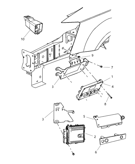 2008 Dodge Grand Caravan Powertrain Control Generic Module Diagram for R5150247AD