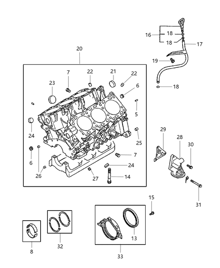 1999 Chrysler Sebring Gasket-Oil Filter Bracket Diagram for MD311261