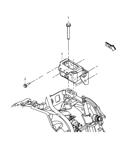 2010 Chrysler PT Cruiser Engine Mounting Left Side Diagram