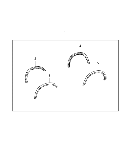 2017 Ram 1500 Molding Kit, Wheel Flares Diagram