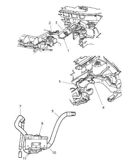 1997 Chrysler Town & Country Harness Leak Detection PUM Diagram for 4612888