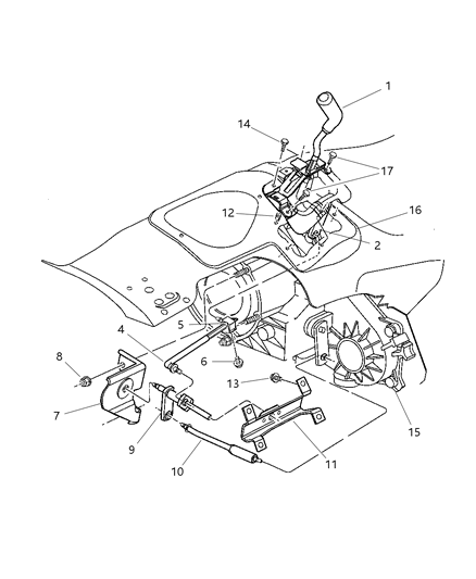 2002 Jeep Wrangler Gearshift Controls Diagram