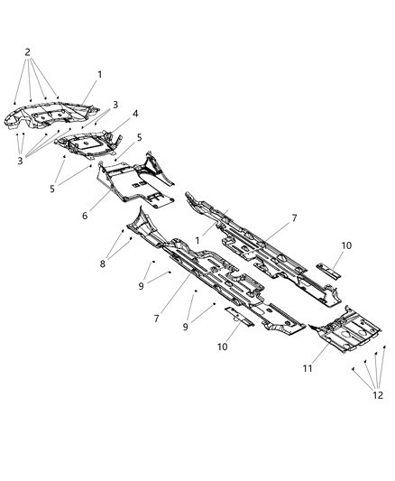 2012 Chrysler 300 BELLYPAN-Front Diagram for 57010301AC