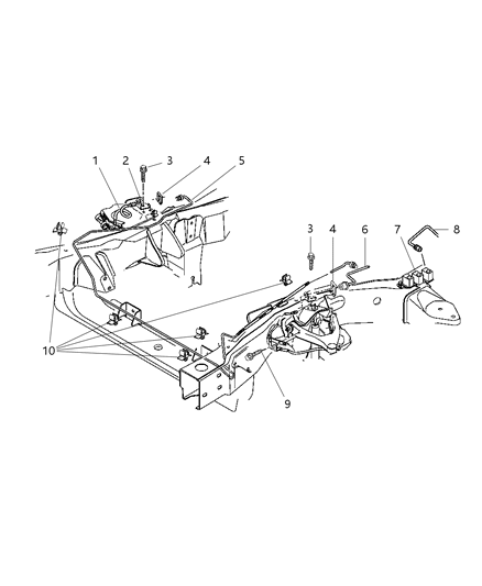 2000 Dodge Dakota Lines & Hoses, Front Diagram 2