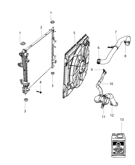 2017 Jeep Grand Cherokee Radiator & Related Parts Diagram 2