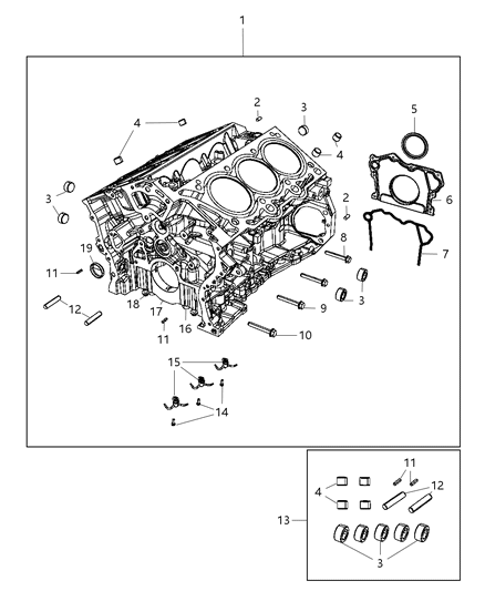 2018 Dodge Charger Cylinder Block And Hardware Diagram 1