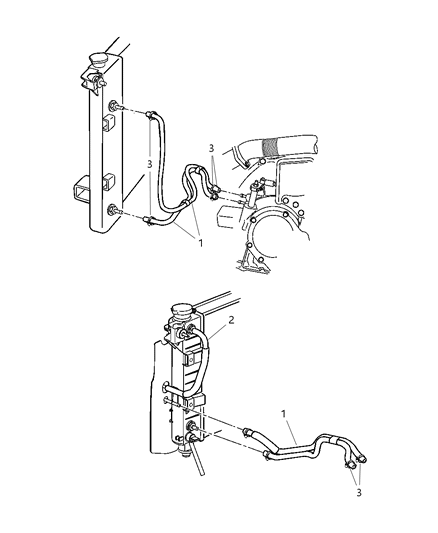 2000 Dodge Grand Caravan Transmission Oil Cooler & Lines Diagram