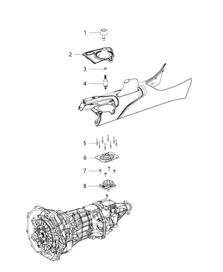 2013 Dodge Viper Bezel-Console SHIFTER Diagram for 1WT18AAAAA