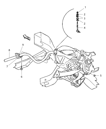 2004 Dodge Dakota Link-SWAY ELIMINATOR Diagram for 52038736AB