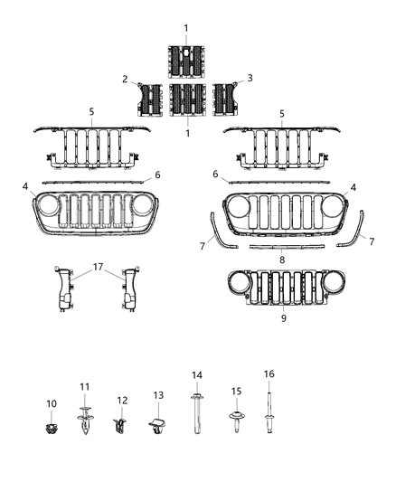 2018 Jeep Wrangler Grille Diagram