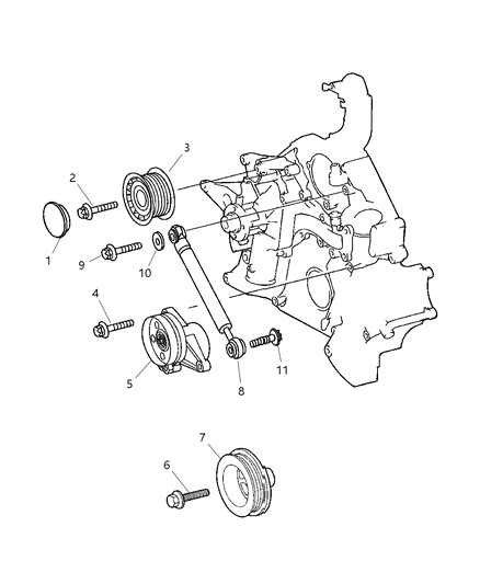 2006 Chrysler Crossfire Pulley & Related Parts Diagram