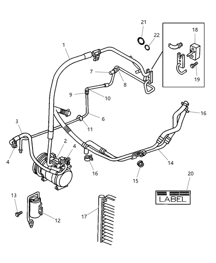 2000 Chrysler Town & Country Plumbing - A/C & Heater Diagram 1