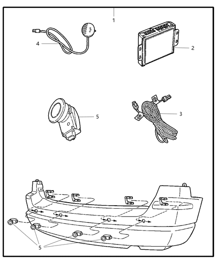 2010 Chrysler Sebring Sensor Kit - Park/Distance Diagram