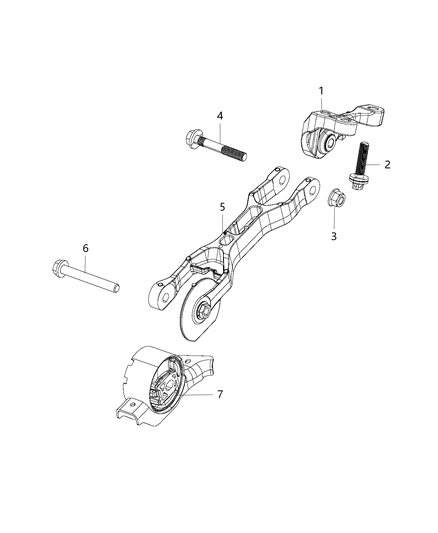 2019 Jeep Cherokee Engine Mounting Front / Rear Diagram 1
