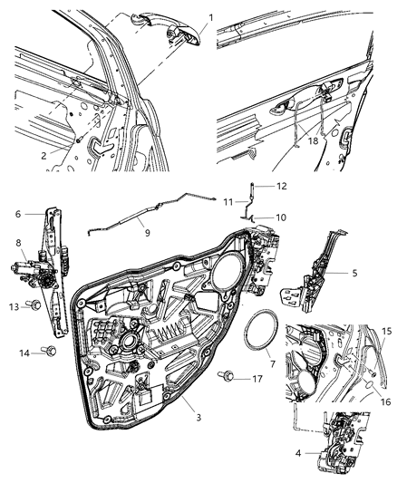 2011 Dodge Avenger Door Latch, Rear Diagram for 4589696AC