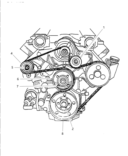 1997 Dodge Viper Pulleys, Drive Diagram