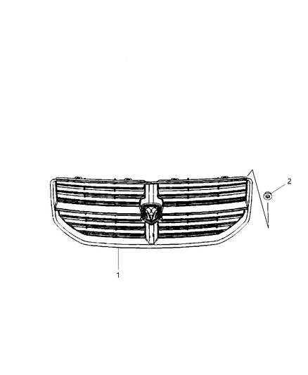 2011 Dodge Caliber Grille-Radiator Diagram for 1JA911RPAA