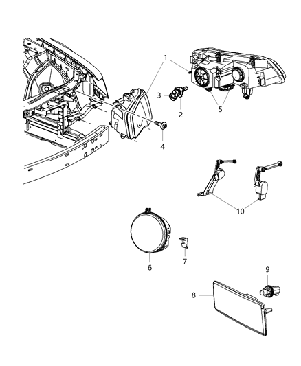 2013 Chrysler 300 Lamps, Front Diagram