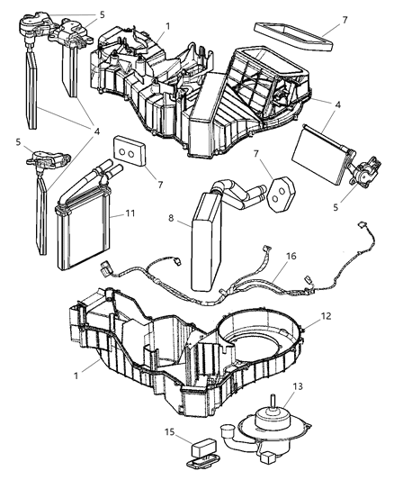 2004 Dodge Viper HEVAC Unit Diagram