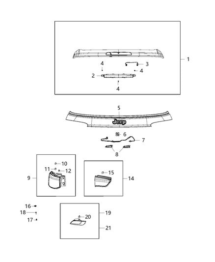 2019 Jeep Compass APPLIQUE-License Lamp Diagram for 6WL38MSQAA