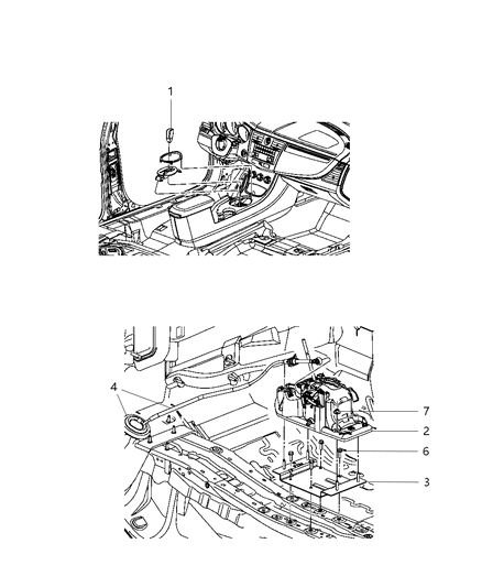 2009 Chrysler Sebring Gearshift Controls Diagram 1