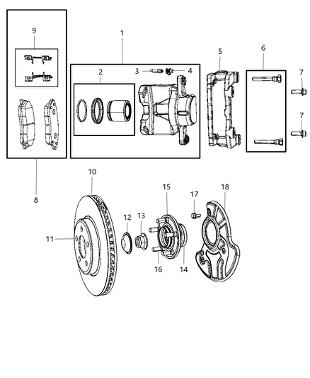 2016 Dodge Challenger Front Brakes - Diagram 1